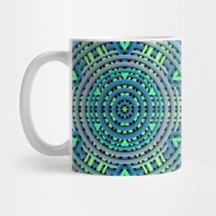 Weave Mandala Blue and Green Mug